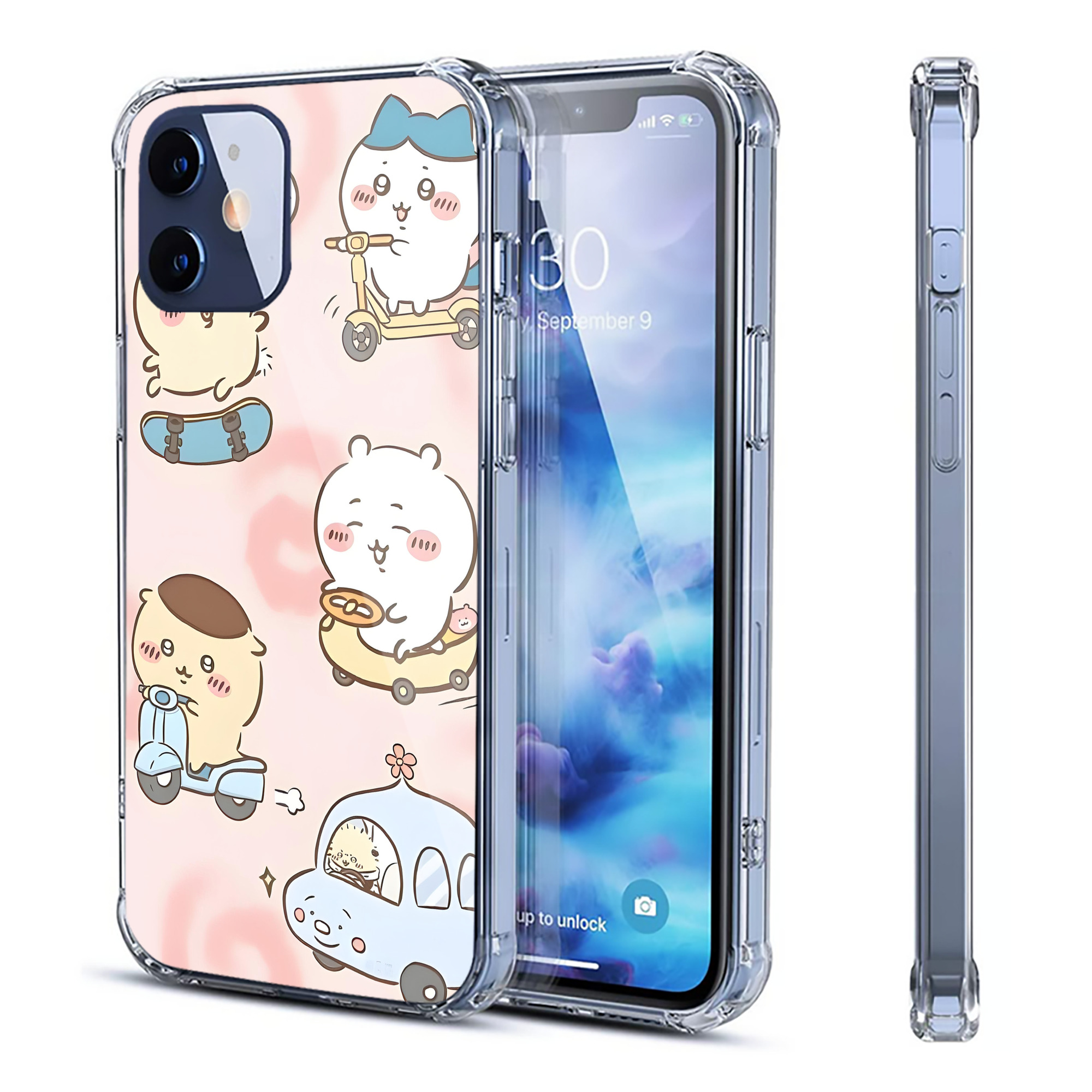 （画像用） ちいかわ Chii-kawa 【iPhone 12シリーズ対応】透明スマホケース（クリアソフトケース）